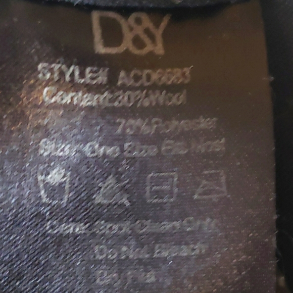 D&Y Black Bowed Cap 30%Wool 70%Poyester Elastic Back Fall Winter Woman - Picture 7 of 8